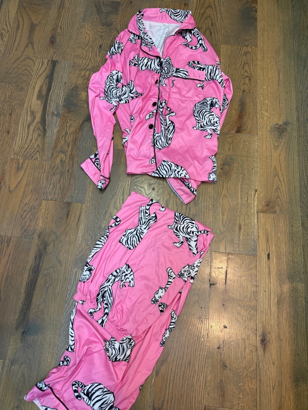 Kids Pink Zebra Print Pajama Set